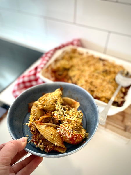 Lamb Shank Conchiglioni with crunchy Parmesan Crumb